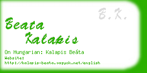 beata kalapis business card